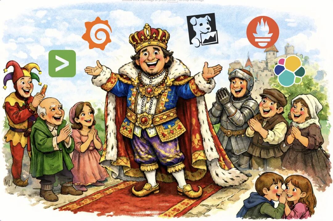 比喻Datadog市场地位的趣味插画