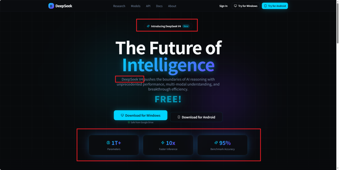 DeepSeek V4介绍页面