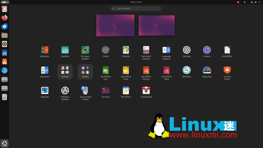 Ubuntu 26.10 应用启动器与预装应用列表