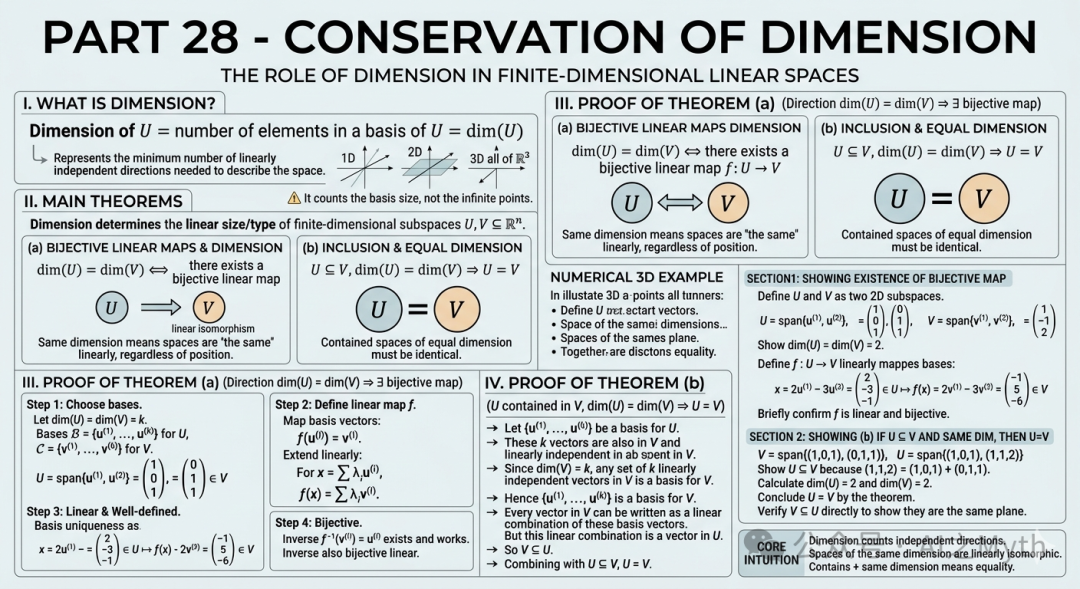 线性代数维度守恒定理核心思想图示