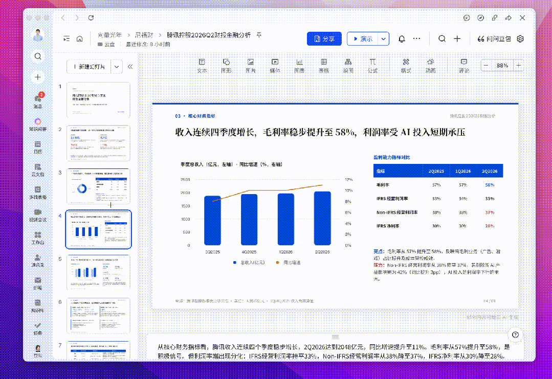 腾讯控股2026Q2财报金融分析PPT
