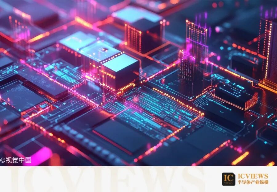 科技感电路板与城市建筑融合的数字艺术图