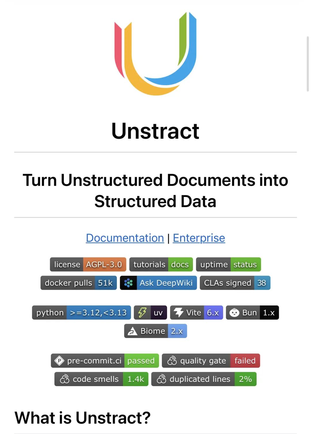 Unstract 产品宣传页:将非结构化文档转为结构化数据