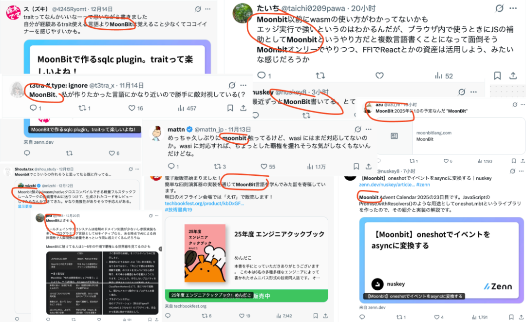 日本开发者社区关于MoonBit的讨论截图