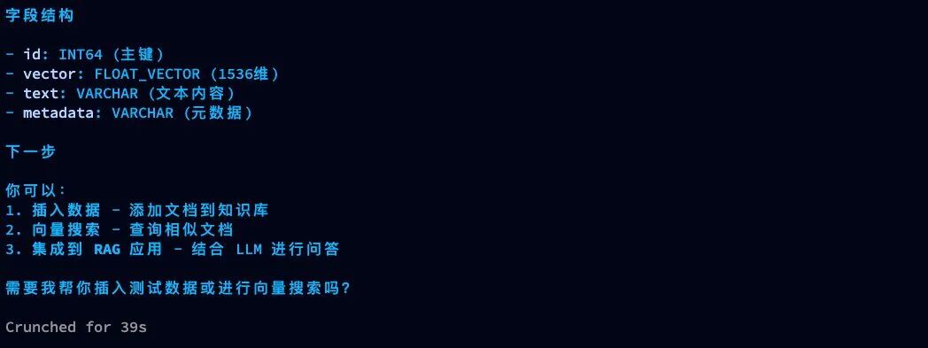 创建的 Collection 字段结构及下一步操作建议