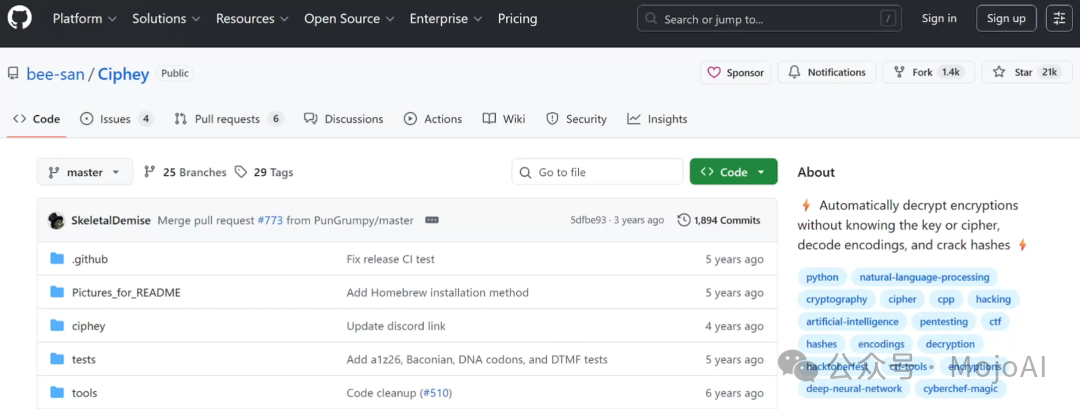 Ciphey项目GitHub页面