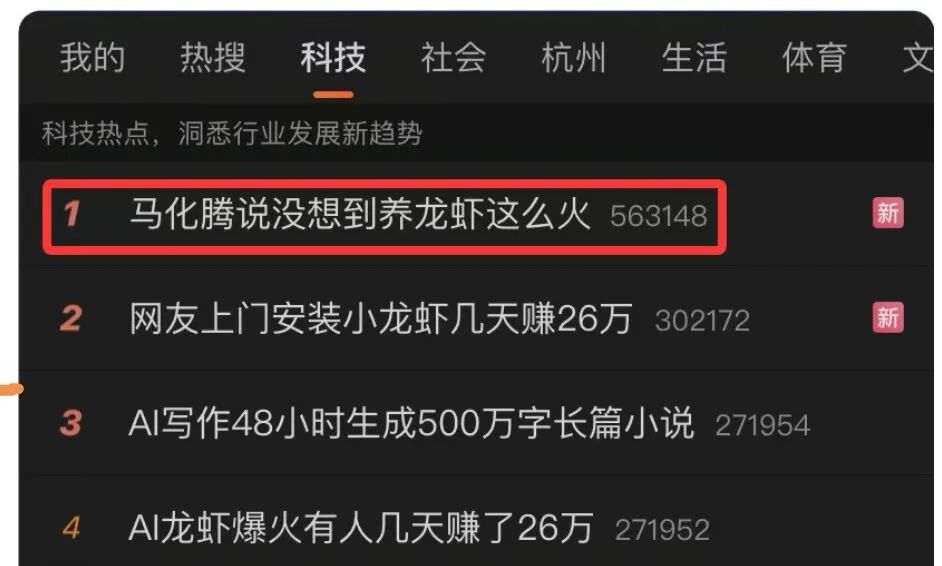 OpenClaw‘养龙虾’话题登上科技热搜榜首