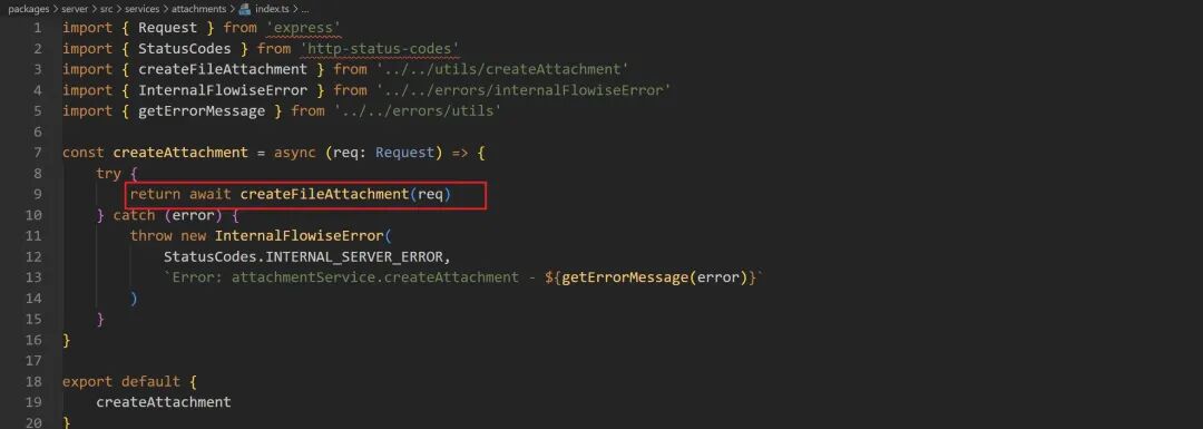 createAttachment服务函数代码截图