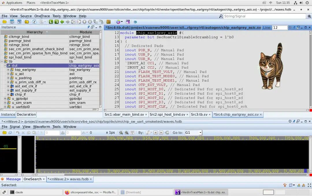 Verdi TraceMain 查看 chip_earlgrey_asic 波形与 module 信号