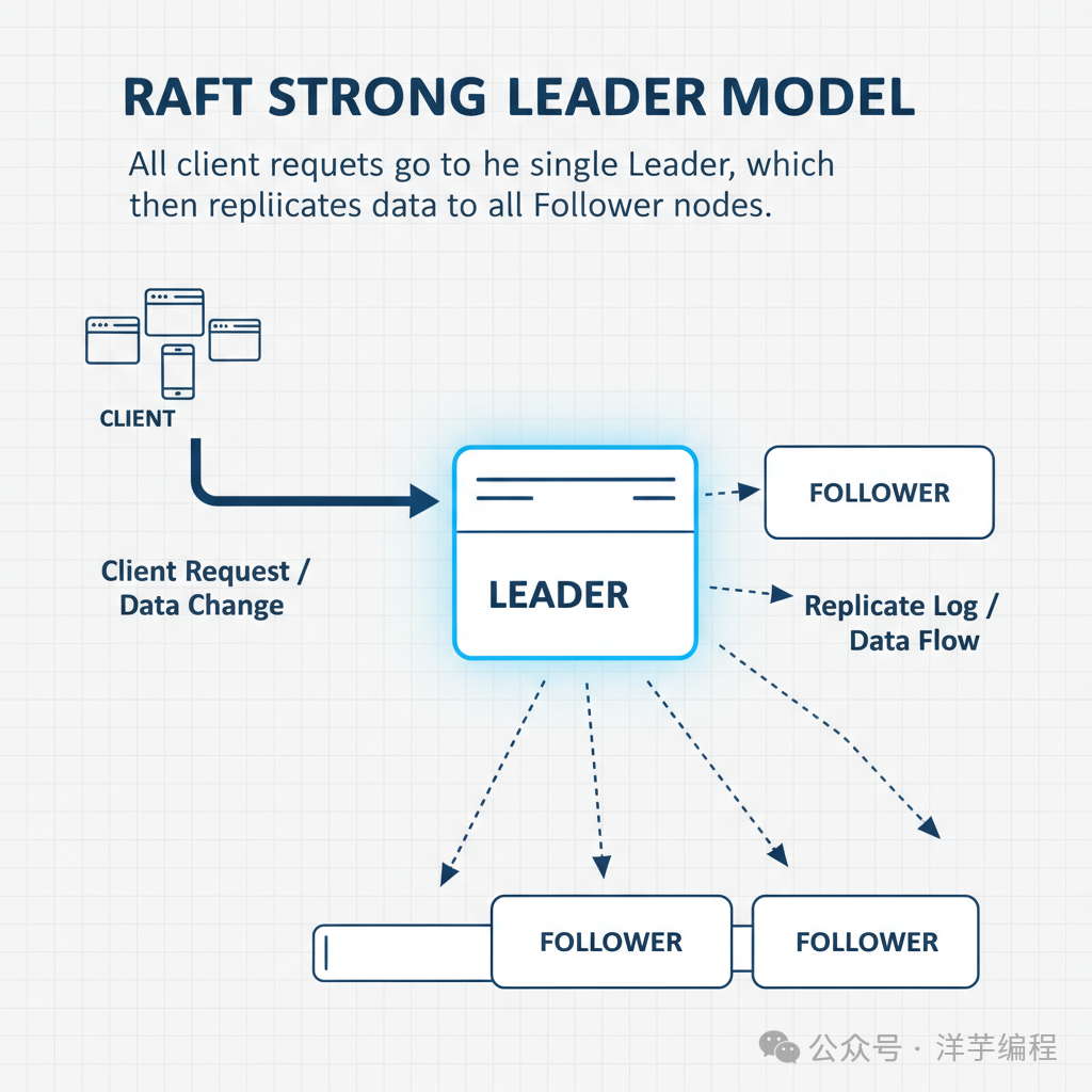 RAFT强领导者模型示意图