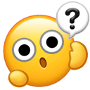 一个托着问号气泡、表示困惑的黄色表情