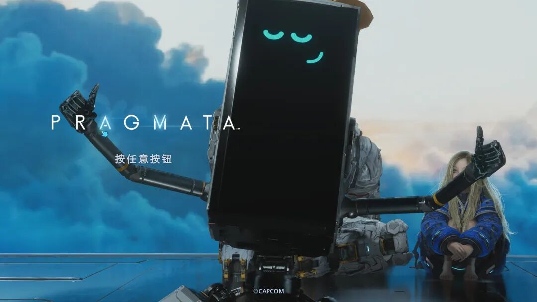 游戏待机界面，机器人阿舱与戴安娜竖起大拇指