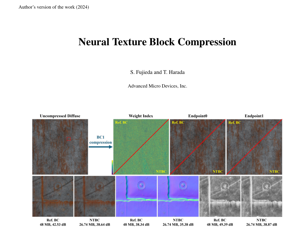 AMD Neural Texture Block Compression 论文效果图