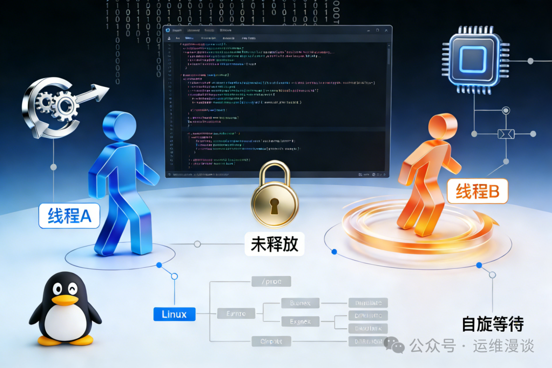 自旋等待与线程切换示意图