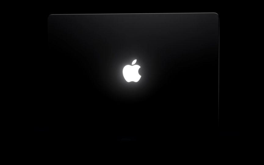 新款 MacBook Pro 发光苹果标志