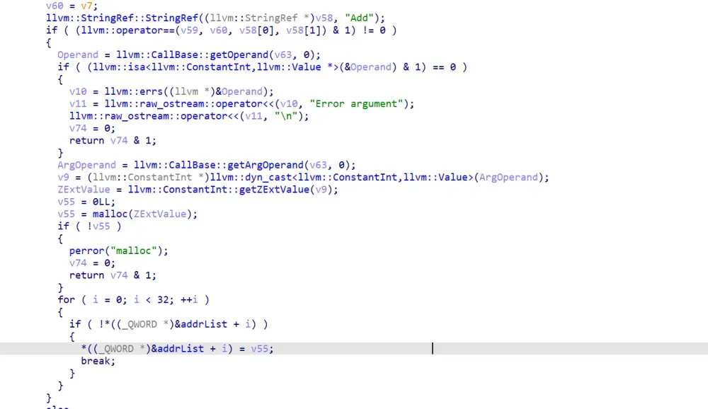Add函数申请堆块的代码