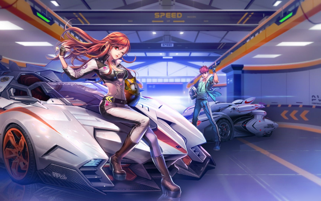 QQ飞车手游新版本赛博风载具与角色宣传图