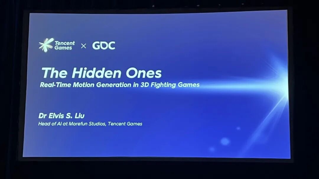 腾讯GDC演讲标题页：The Hidden Ones - Real-Time Motion Generation in 3D Fighting Games