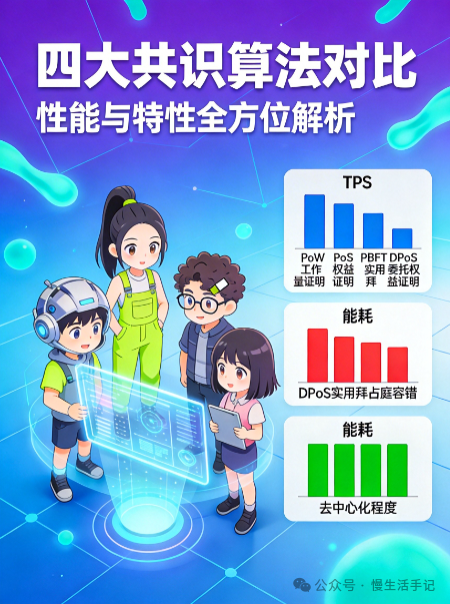 四大主流共识算法性能与特性对比图