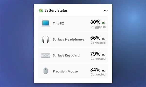 Windows 11电池状态小工具界面