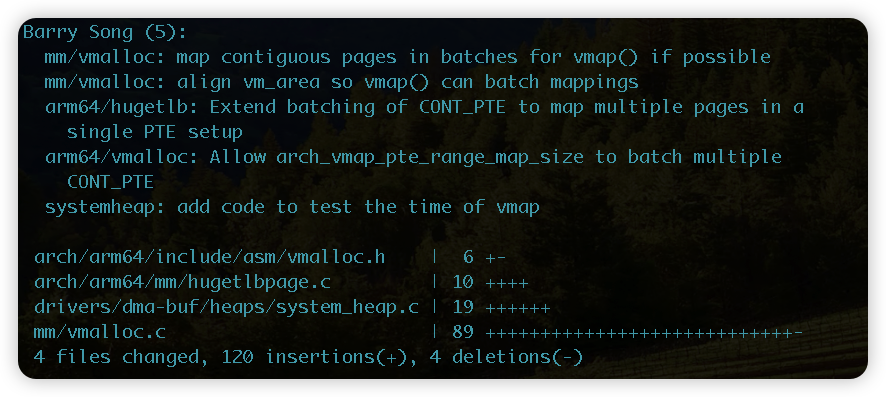 Barry Song提交的vmalloc优化补丁列表