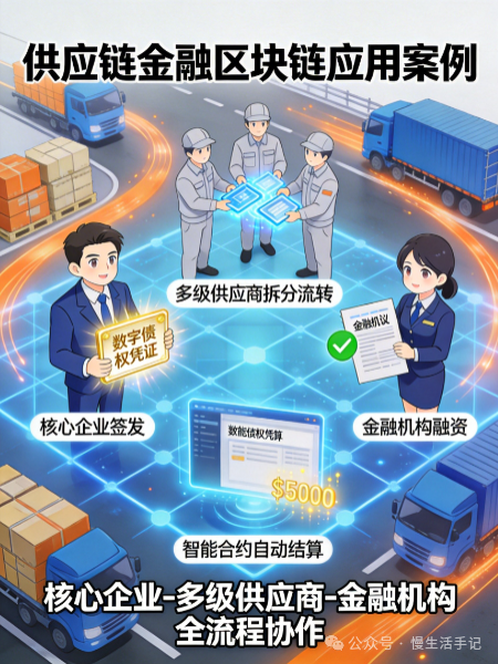 供应链金融区块链应用架构与流程图