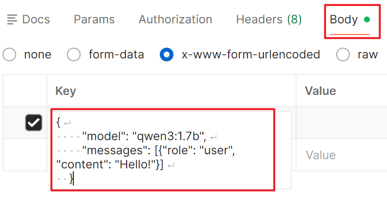 Postman 中 Body 的 x-www-form-urlencoded 格式