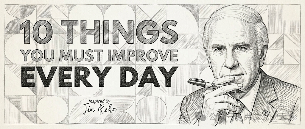 Jim Rohn的10个每日精进事项插画