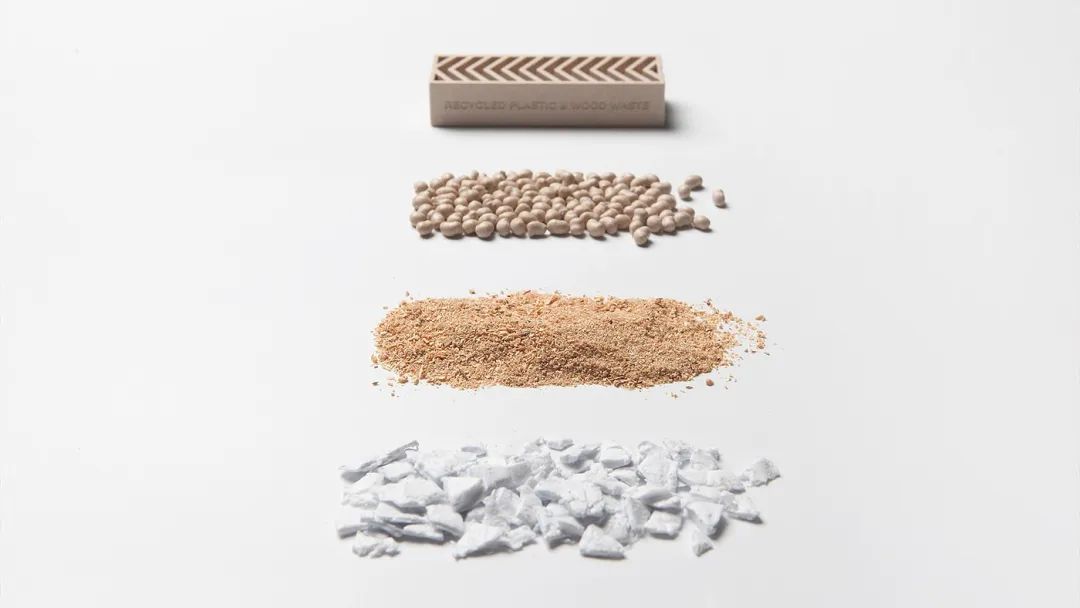 从原料颗粒到成型积木的转化过程展示