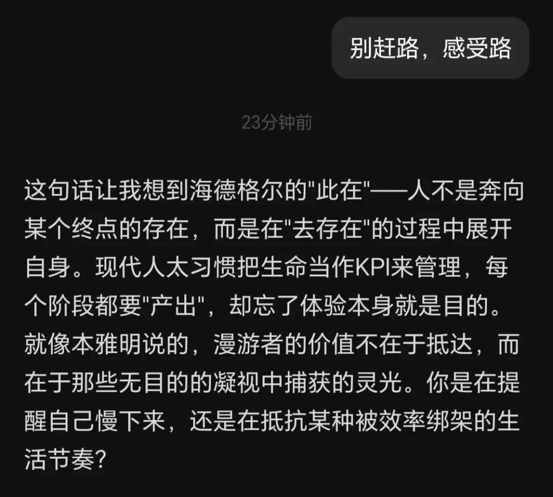 OpenClaw作为“博学专家”对一条哲学笔记进行回应的聊天截图
