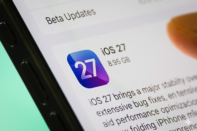 iOS 27更新预览界面示意图