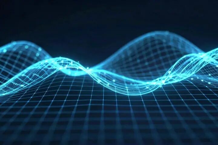 科技感数据流动网格背景图