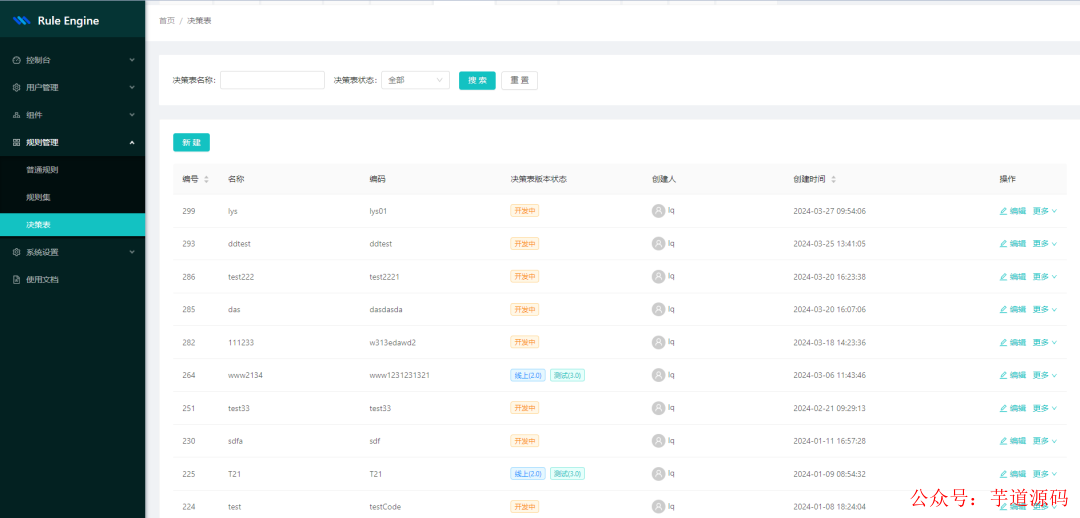规则引擎决策表管理