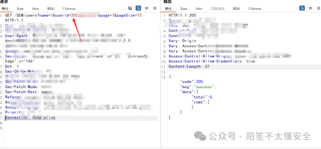 使用学号作为userId进行fuzz