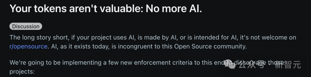 Reddit置顶帖子标题Your tokens aren't valuable No more AI