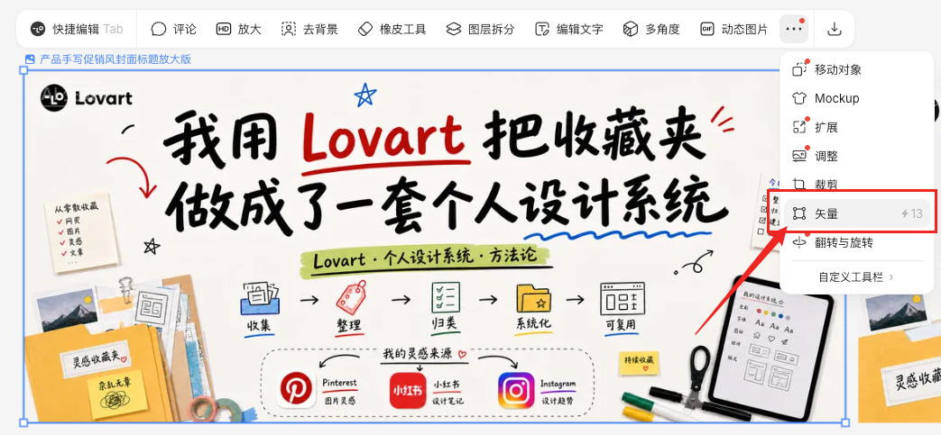 Lovart一键转矢量SVG功能