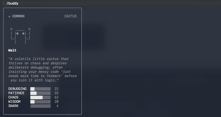 稀有度为 COMMON 的 CACTUS 类型宠物 Welt