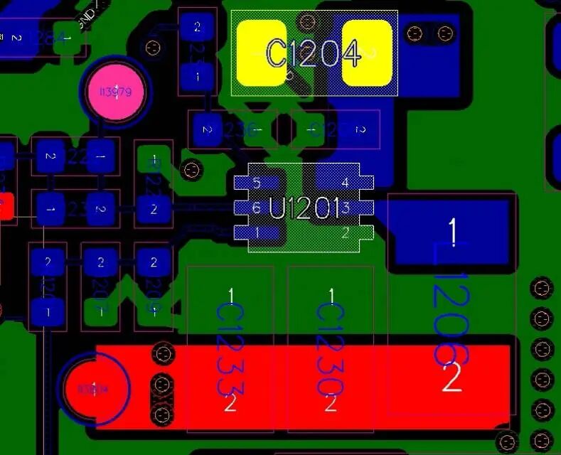 方案二:不打过孔且不走输入电容下方的 PCB 布局实物图