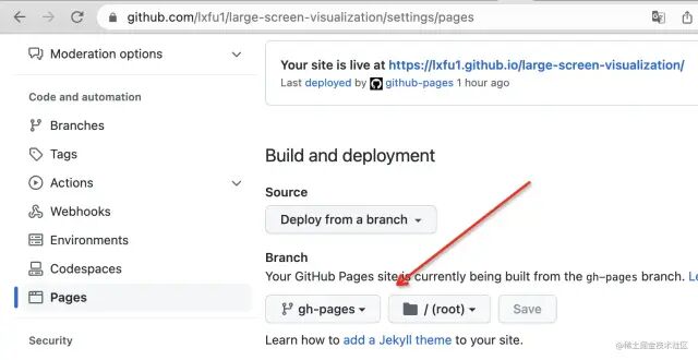 GitHub Pages 设置界面截图