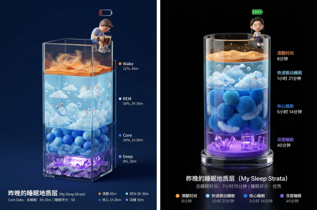 睡眠数据可视化海报输出效果图