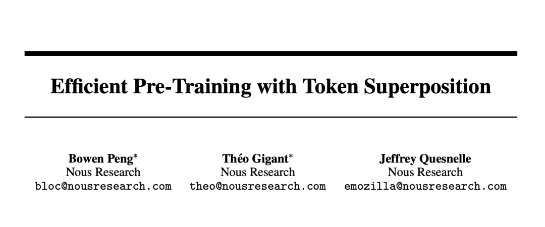 论文标题:Efficient Pre-Training with Token Superposition