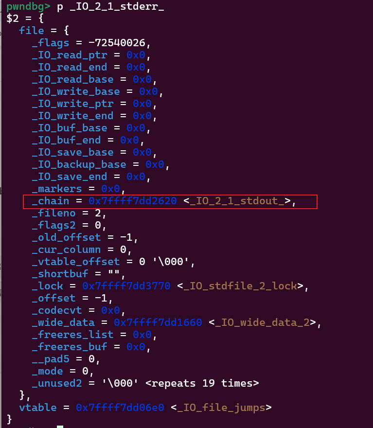 打印_IO_2_1_stderr_结构，关注_chain字段