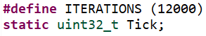 修改迭代次数ITERATIONS并声明Tick变量