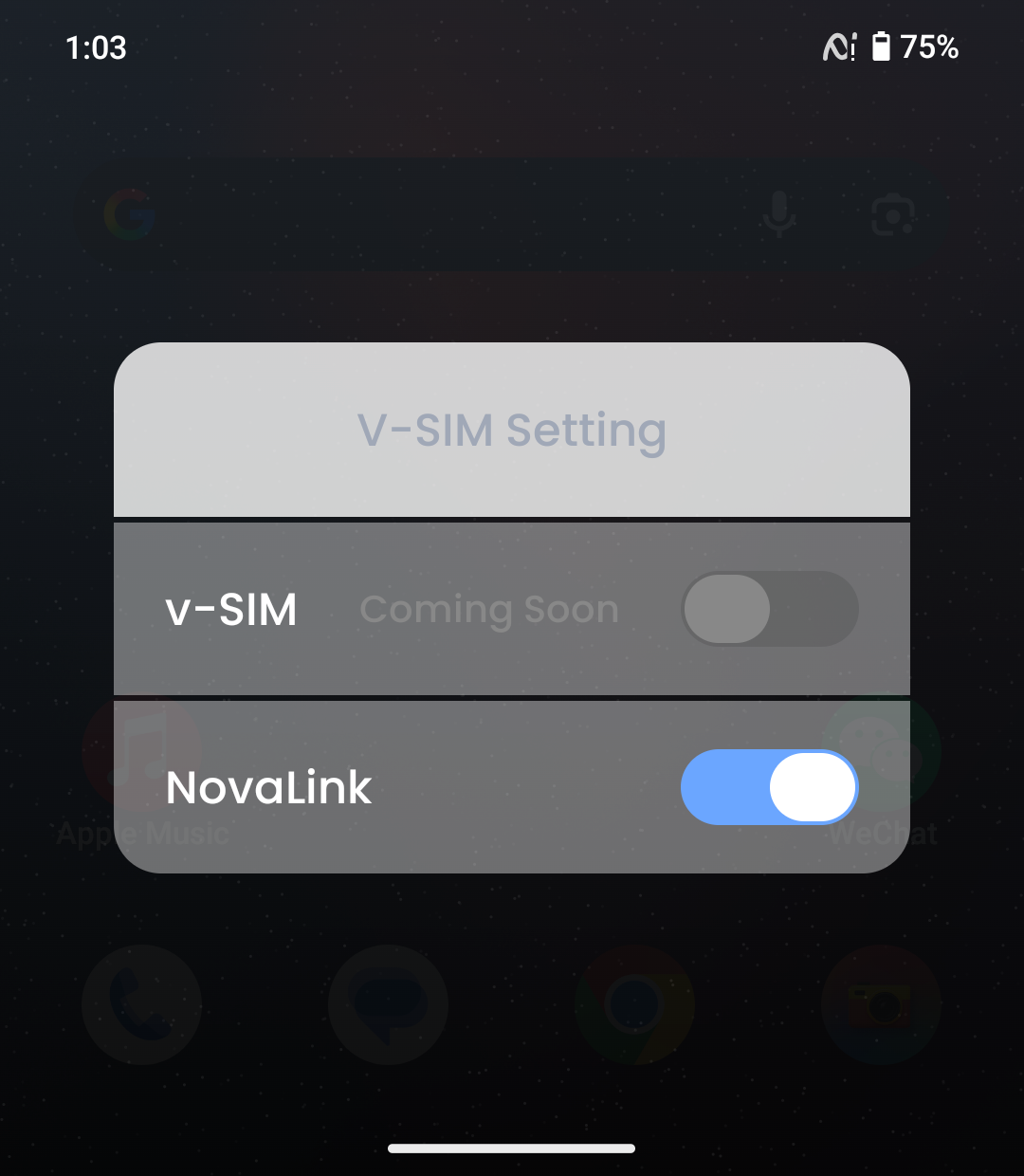 iKKO MindOne Pro V-SIM设置界面