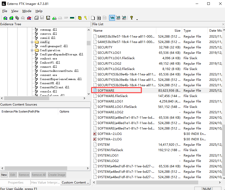 导出SOFTWARE文件