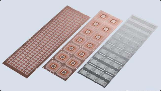 三种不同材料的引线框架样品示意图