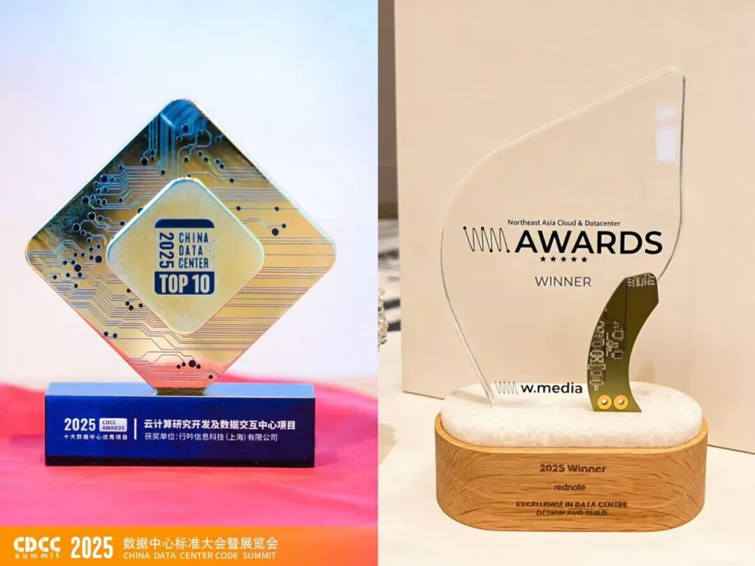 小红书数据中心获得的奖杯