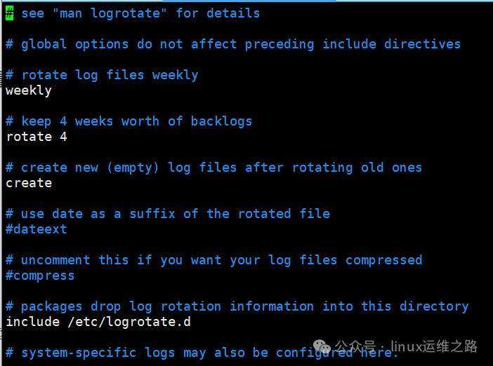 logrotate全局配置文件示例