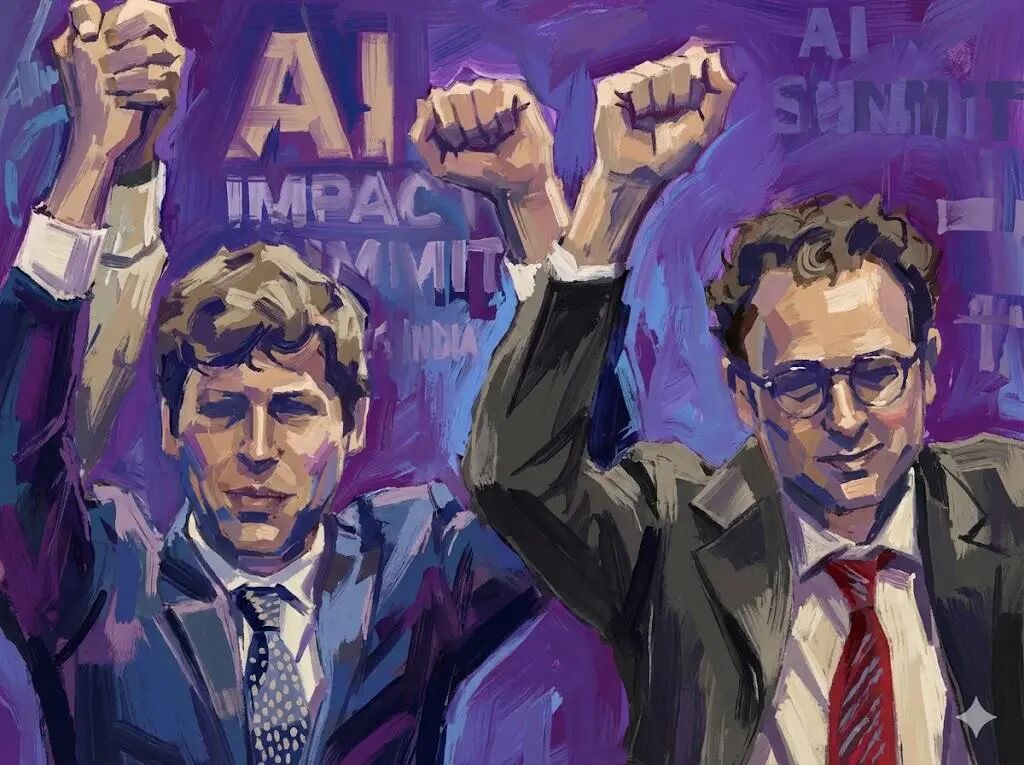 Sam Altman在印度AI峰会上的插图