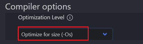 编译器优化等级设置界面